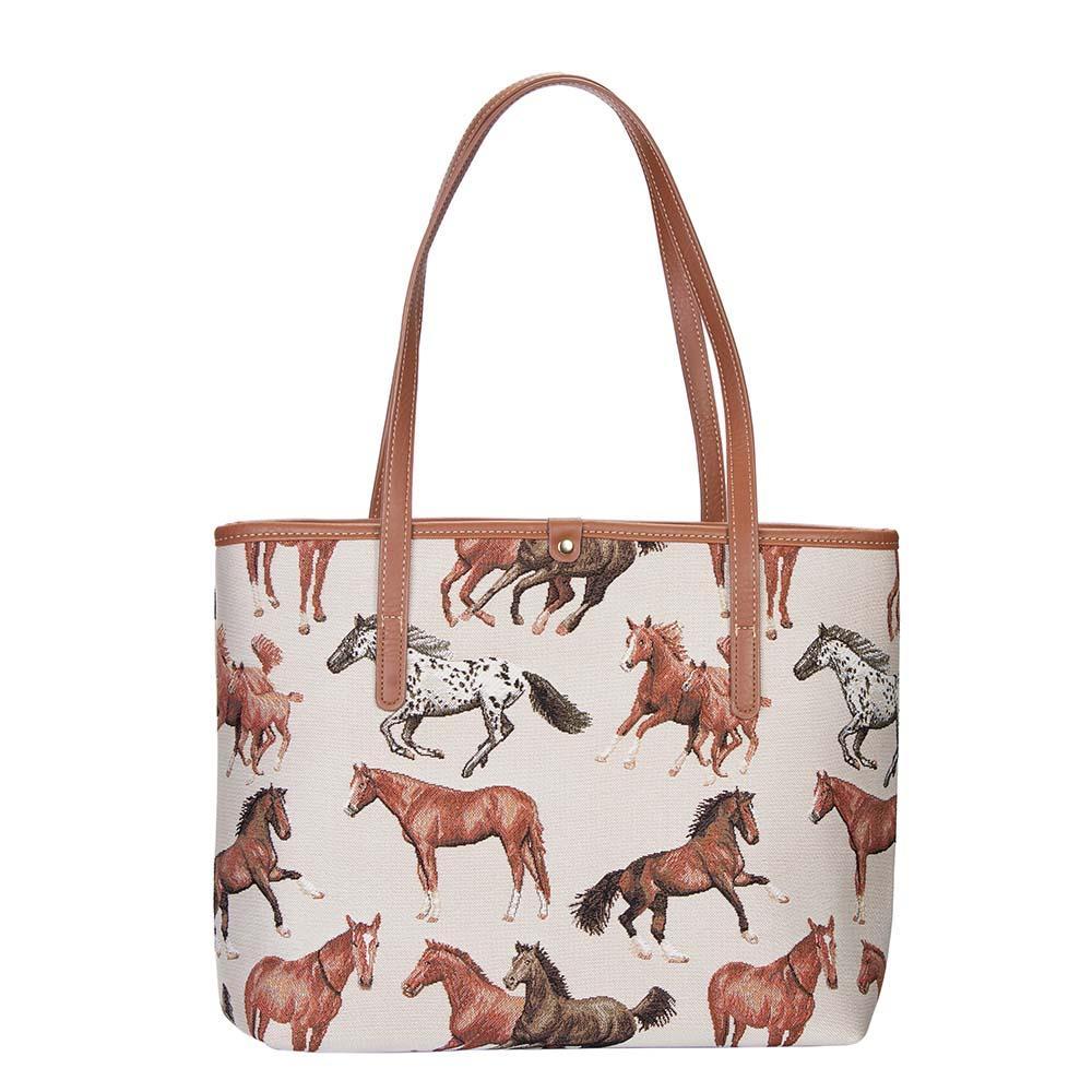 COLL-RHOR | Running Horse College/Shoulder Tote Bag - www.signareusa.com