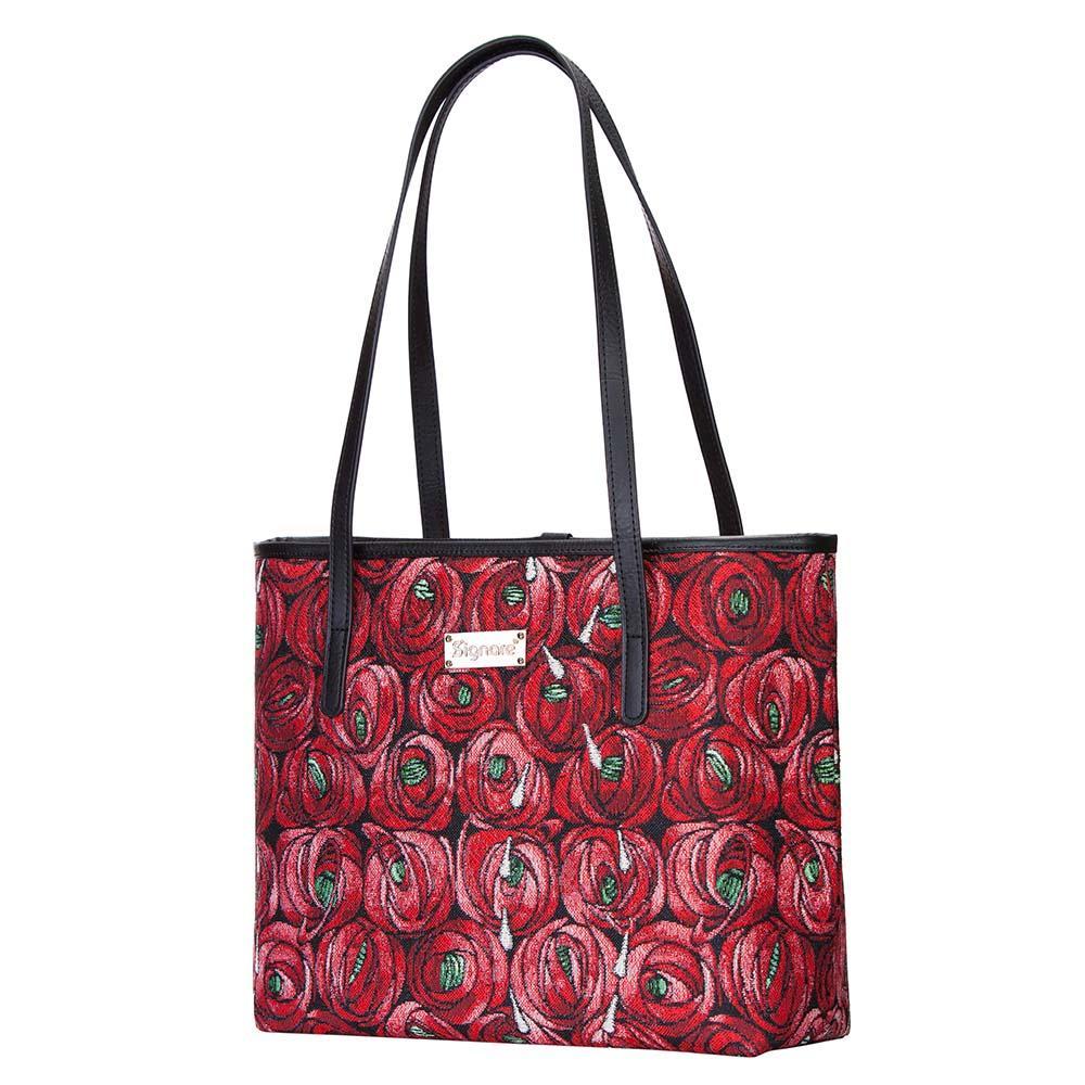 COLL-RMTD | Mackintosh Rose and Teardrop College/Shoulder Tote Bag - www.signareusa.com