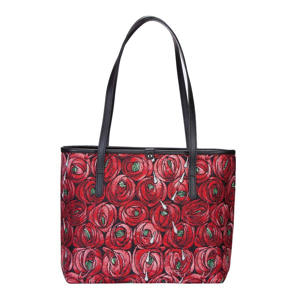 COLL-RMTD | Mackintosh Rose and Teardrop College/Shoulder Tote Bag - www.signareusa.com