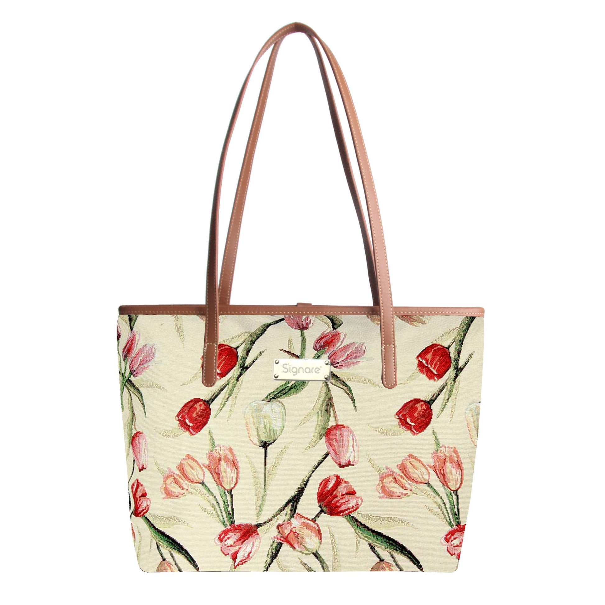 COLL-TULWT | Tulip White College/Shoulder Tote Bag - www.signareusa.com