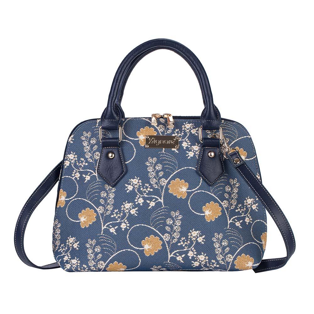 CONV-AUST | Jane Austen's Blue Convertible Top Handle Purse Handbag - www.signareusa.com