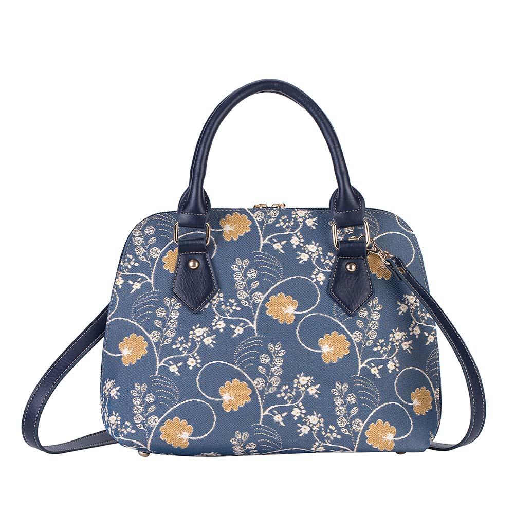 CONV-AUST | Jane Austen's Blue Convertible Top Handle Purse Handbag - www.signareusa.com