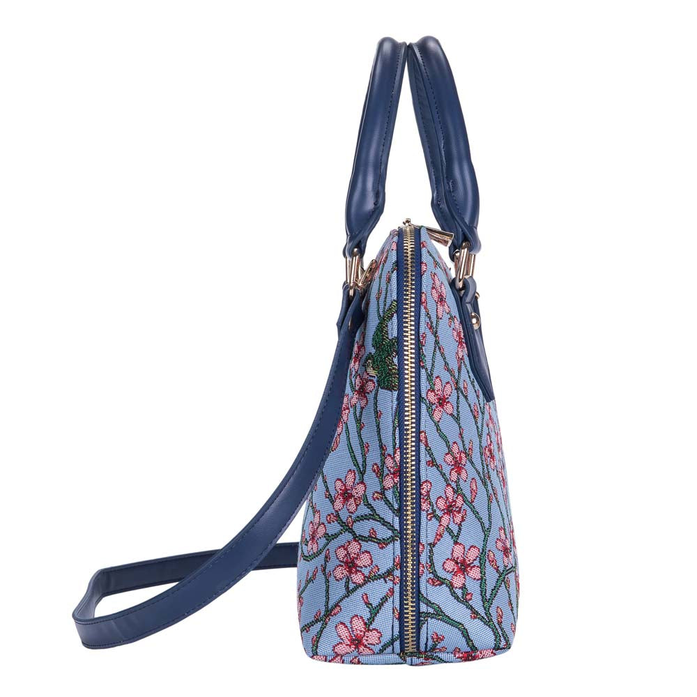 CONV-BLOS | Almond Blossom And Swallow Convertible Top Handle Purse Handbag - www.signareusa.com