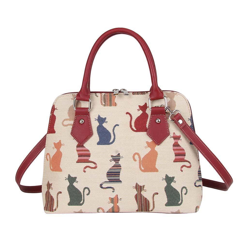 CONV-CHEKY | Cheeky Cat Convertible Top Handle Purse Handbag - www.signareusa.com