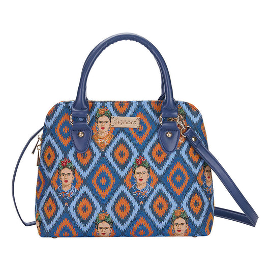 Frida Kahlo Blue Convertible Top Handle Purse Handbag