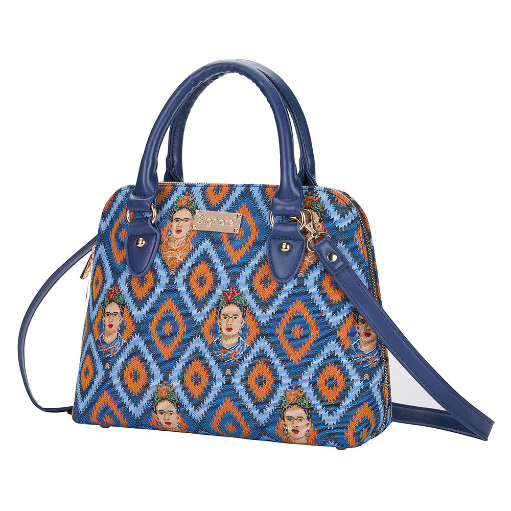 Frida Kahlo Blue Convertible Top Handle Purse Handbag