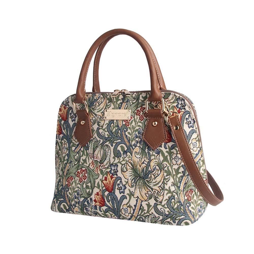 CONV-GLILY | William Morris Golden Lily Convertible Top Handle Purse Handbag - www.signareusa.com