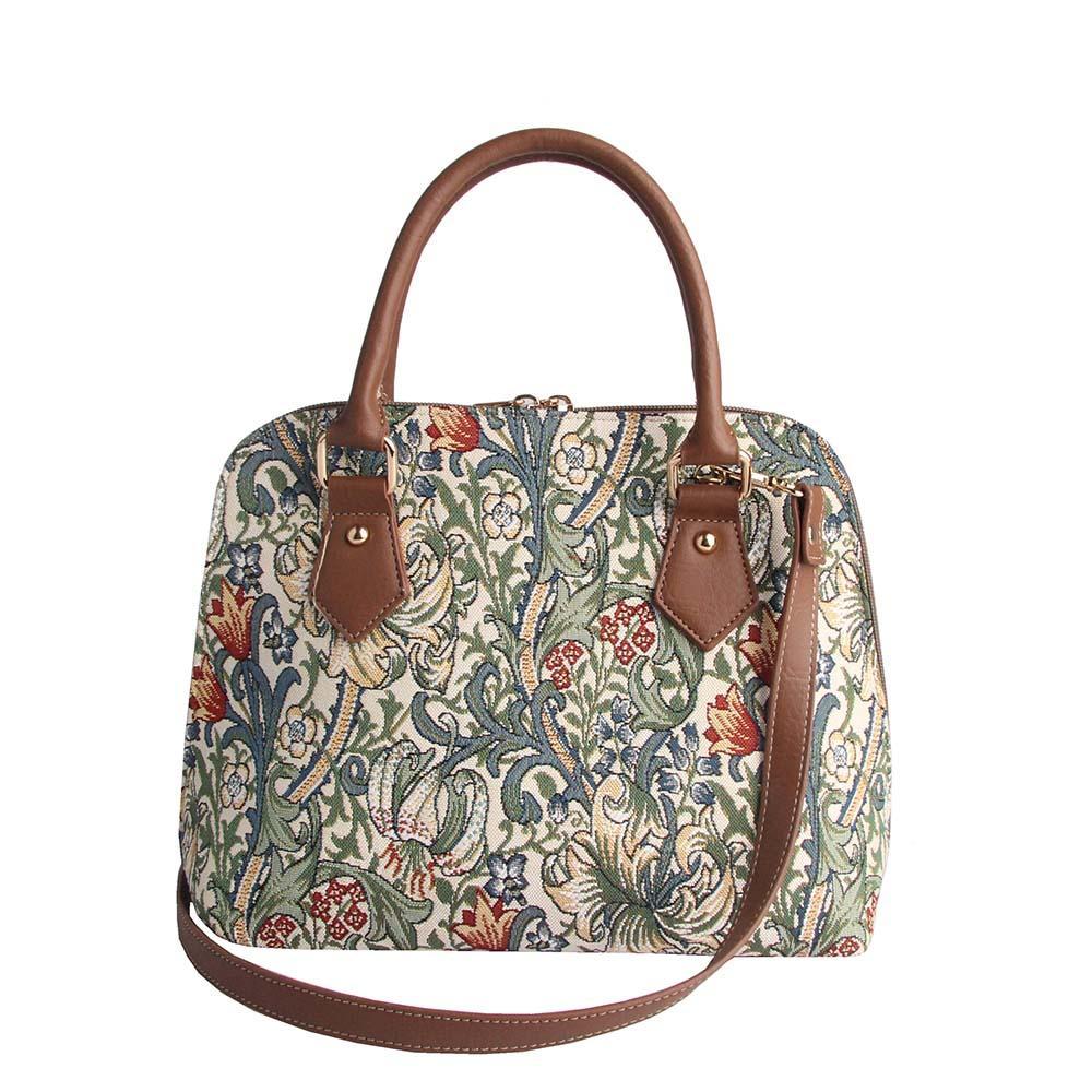 CONV-GLILY | William Morris Golden Lily Convertible Top Handle Purse Handbag - www.signareusa.com