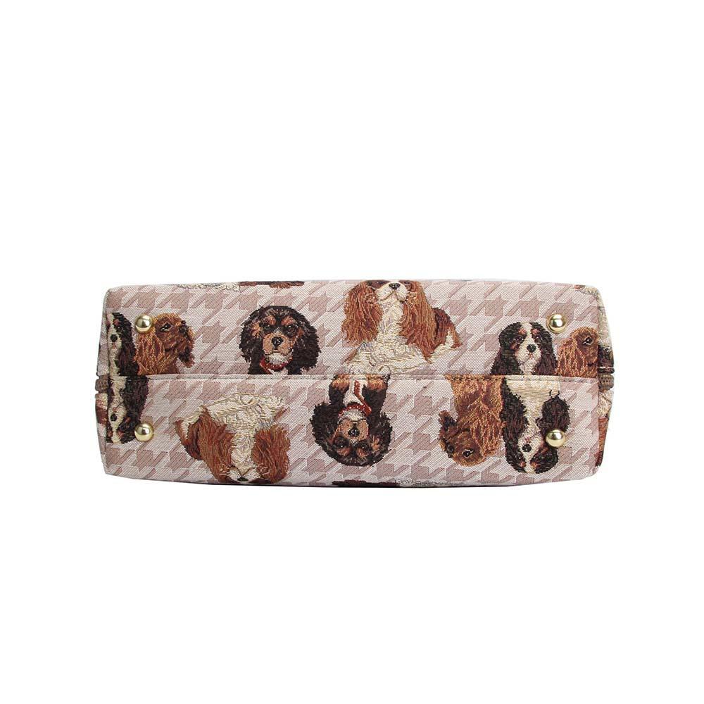 CONV-KGCS | King Charles Cavalier Spaniel Convertible Top Handle Purse Handbag - www.signareusa.com