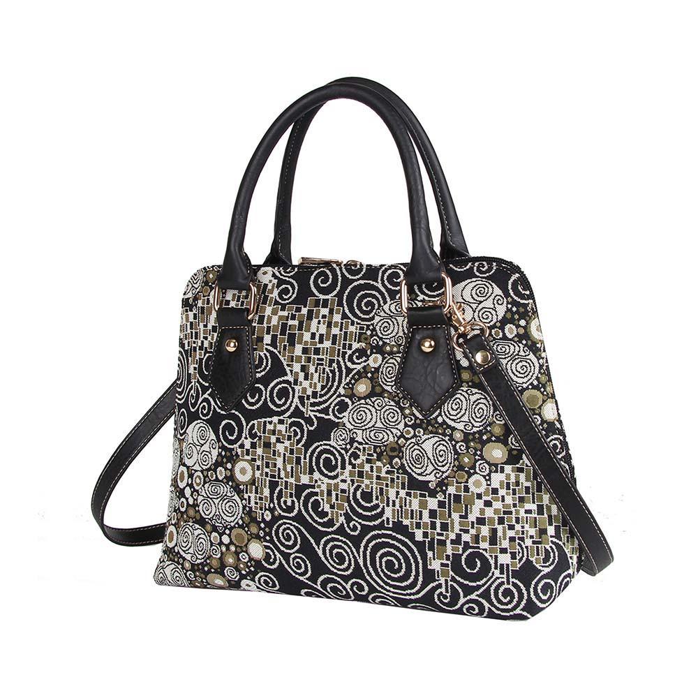 CONV-KISS | Gustav Klimt The Kiss Convertible Top Handle Purse Handbag - www.signareusa.com