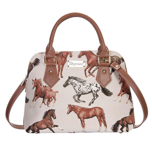 CONV-RHOR | Running Horse Convertible Top Handle Purse Handbag - www.signareusa.com