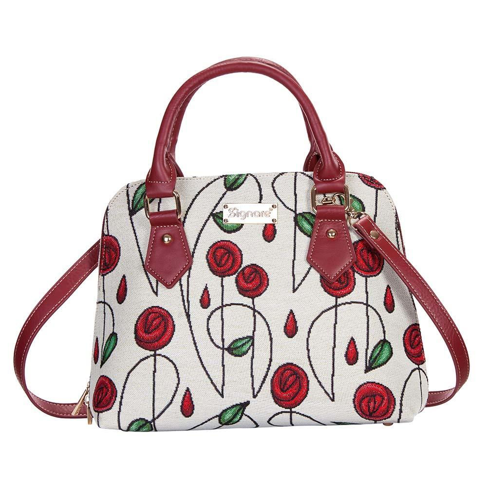 CONV-RMSP | Rennie Mackintosh Simple Rose Convertible Top Handle Purse Handbag - www.signareusa.com