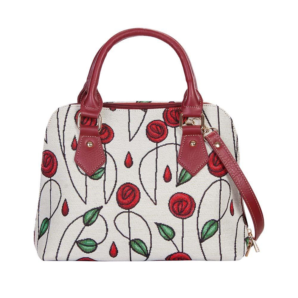 CONV-RMSP | Rennie Mackintosh Simple Rose Convertible Top Handle Purse Handbag - www.signareusa.com