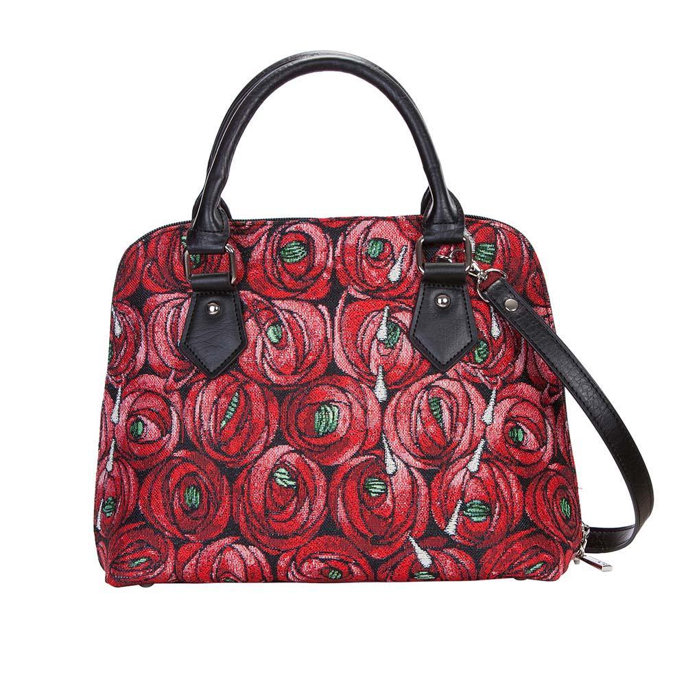 CONV-RMTD | Rennie Mackintosh Rose and Teardrop Convertible Top Handle Purse Handbag - www.signareusa.com