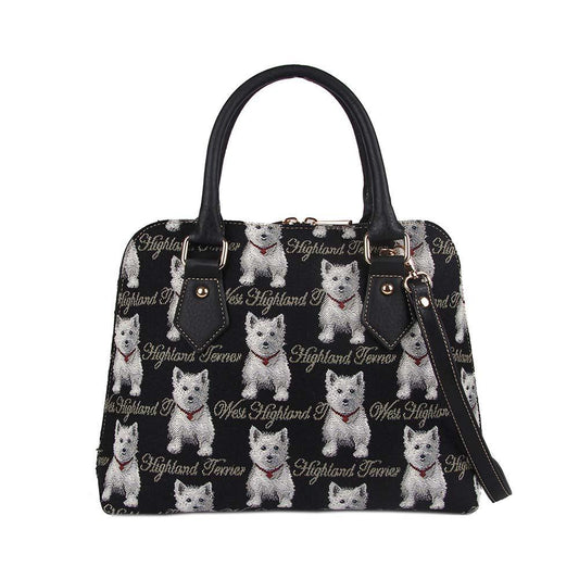 CONV-WES | Westie Dog Convertible Top Handle Purse Handbag - www.signareusa.com