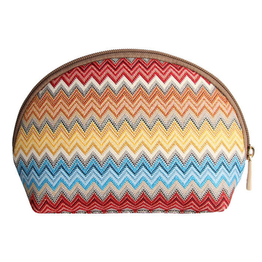 COSM-AZT | Aztec Zigzag Cosmetic Make Up Bag - www.signareusa.com