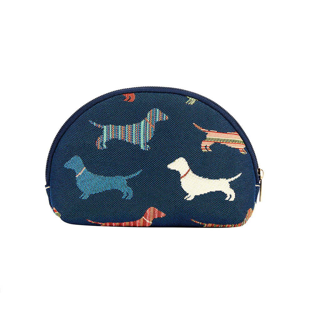 Dachshund Blue Cosmetic Make Up Bag