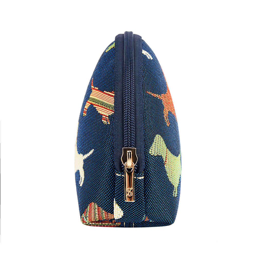 Dachshund Blue Cosmetic Make Up Bag