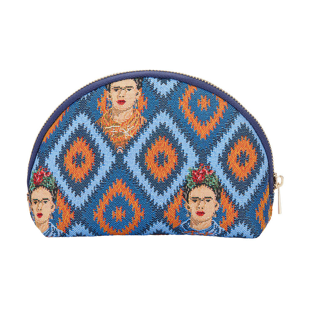 Frida Kahlo Icon Blue Cosmetic Make Up Bag