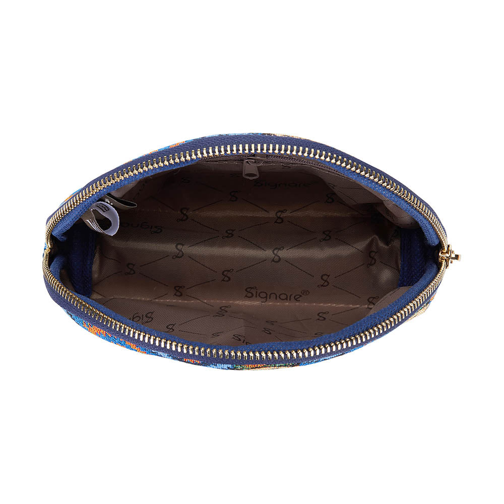 Frida Kahlo Icon Blue Cosmetic Make Up Bag