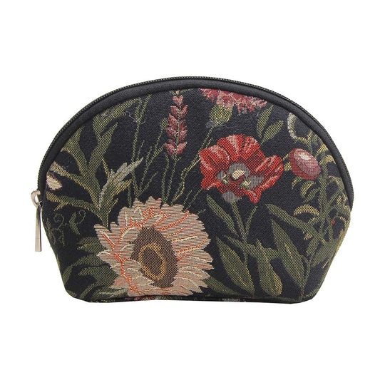 Morning Garden Black Cosmetic Make Up Bag