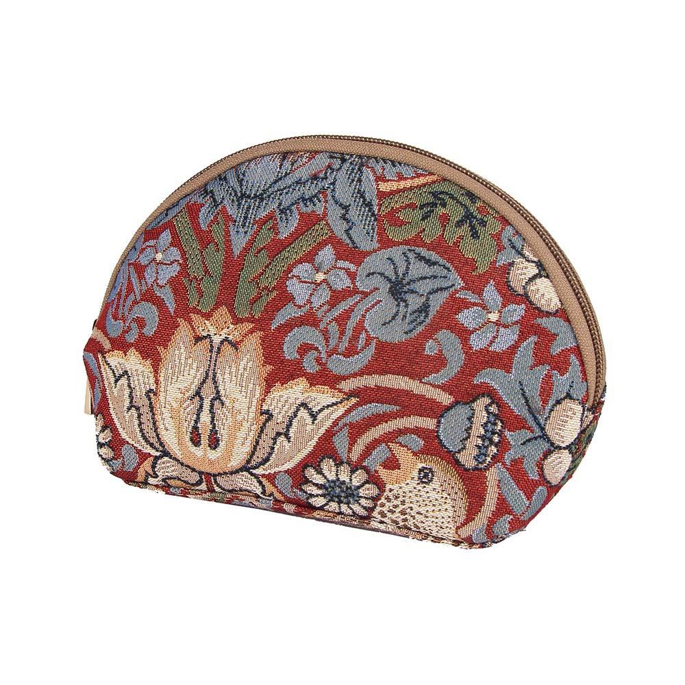 COSM-STRD | William Morris Strawberry Thief Red Cosmetic Make Up Bag - www.signareusa.com