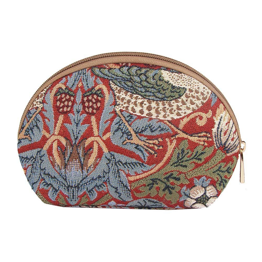 COSM-STRD | William Morris Strawberry Thief Red Cosmetic Make Up Bag - www.signareusa.com