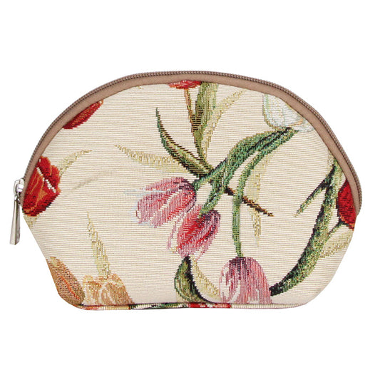 COSM-TULWT | Tulip White Cosmetic Make Up Bag - www.signareusa.com