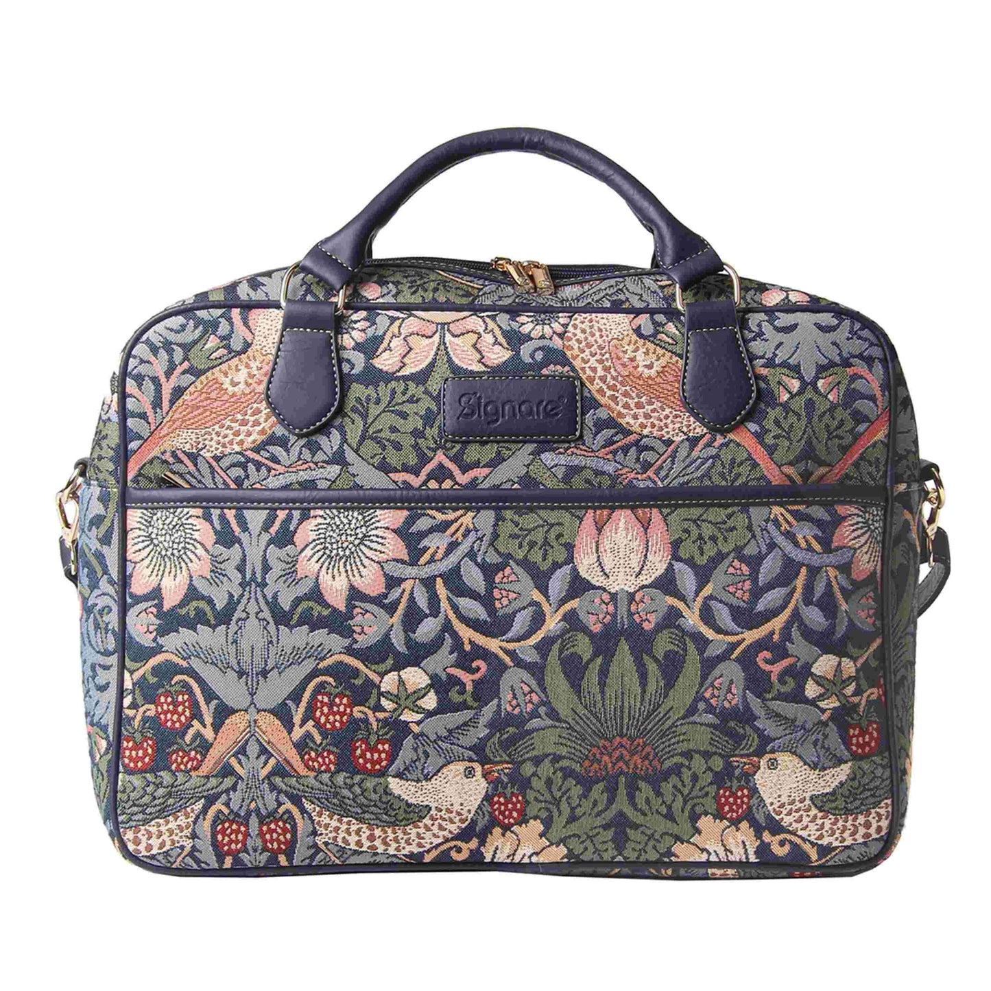 CPU-STBL | William Morris Strawberry Thief Blue Computer Laptop Bag Case 15.6" - www.signareusa.com