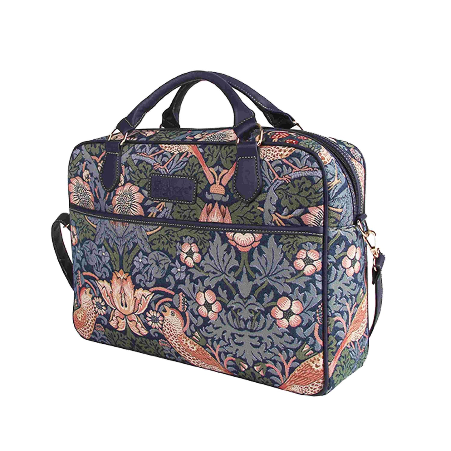 CPU-STBL | William Morris Strawberry Thief Blue Computer Laptop Bag Case 15.6" - www.signareusa.com