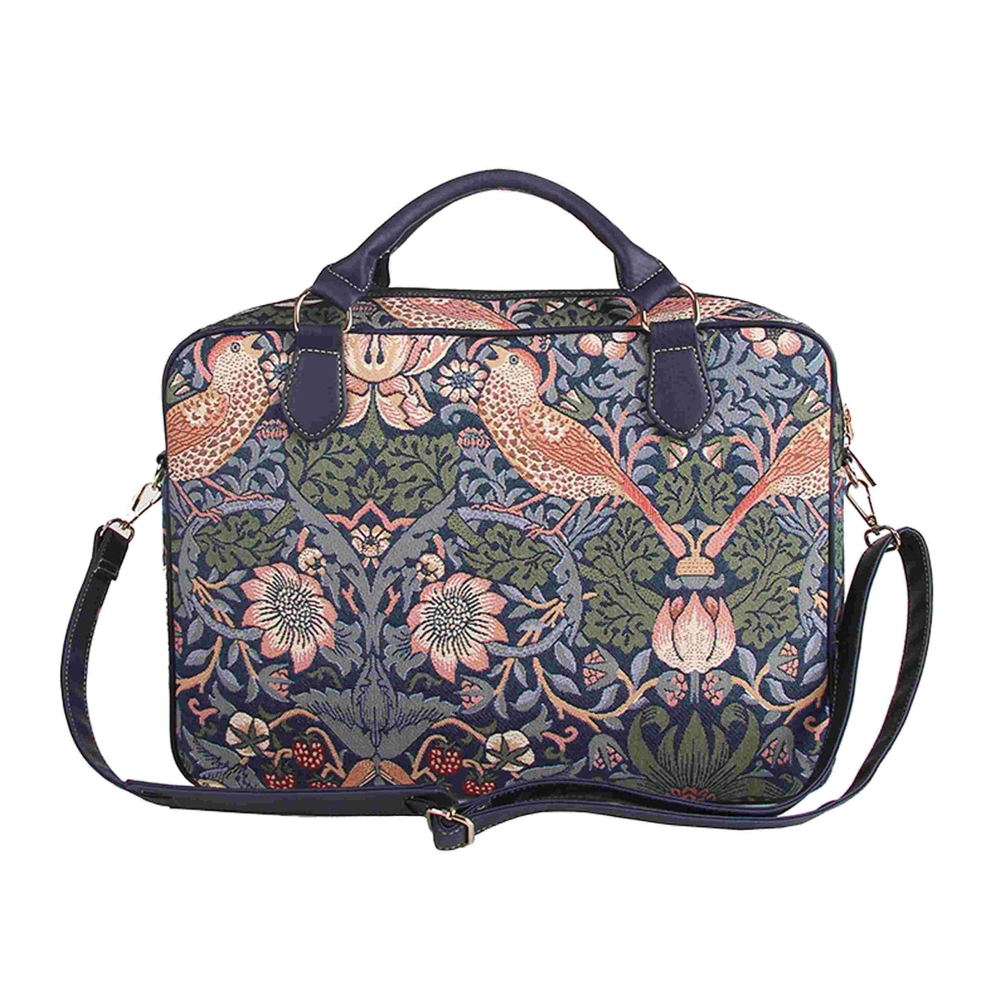 CPU-STBL | William Morris Strawberry Thief Blue Computer Laptop Bag Case 15.6" - www.signareusa.com