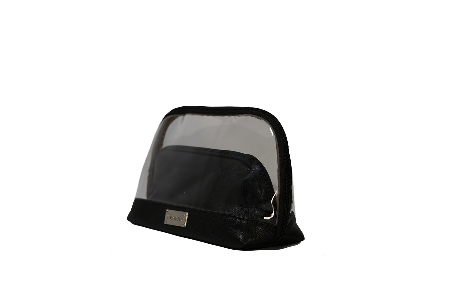 Clear Toiletry Bag/ Cosmetic Bag Set of 2 - Black