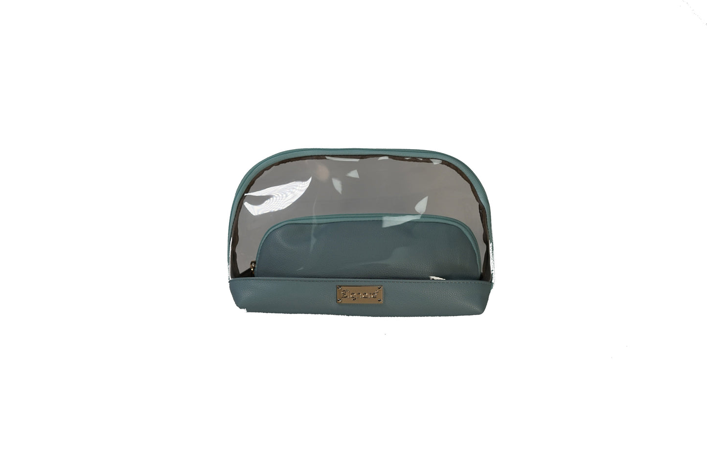 Clear Toiletry Bag/ Cosmetic Bag Set of 2 - Light Blue