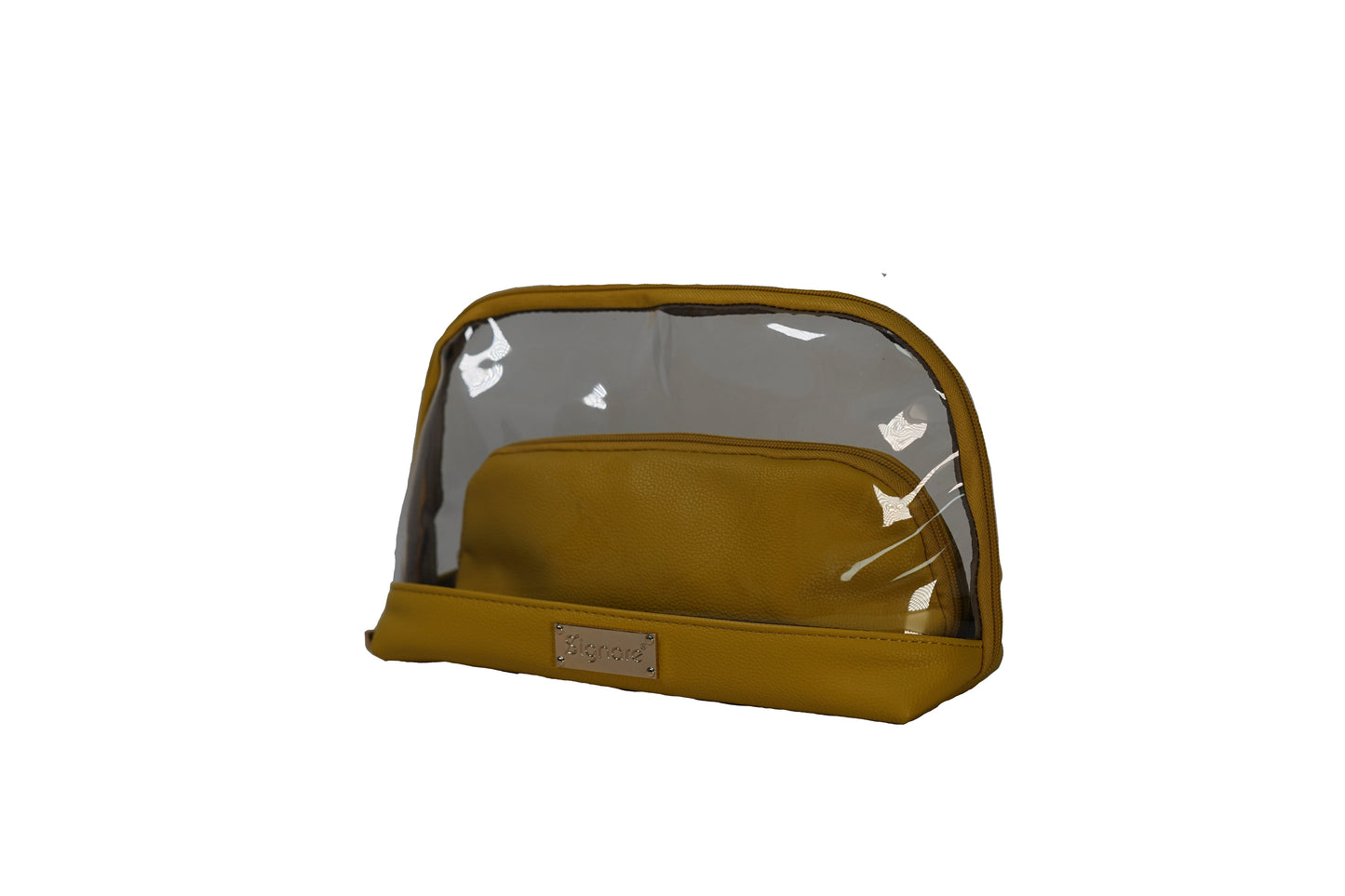 Clear Toiletry Bag/ Cosmetic Bag Set of 2 - Light Yellow