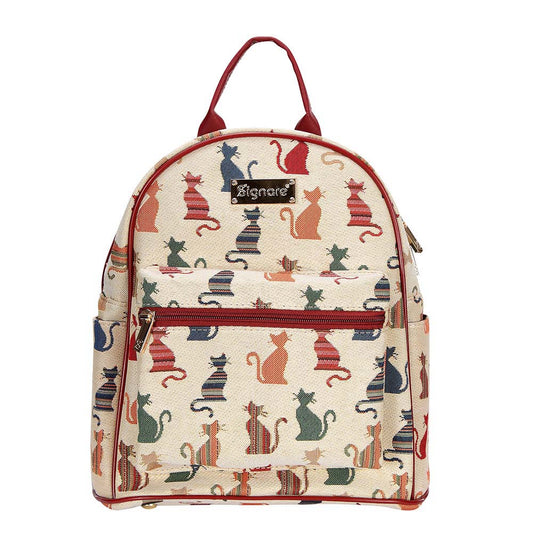 Cheeky Cat Red and Beige Daypack Backpack