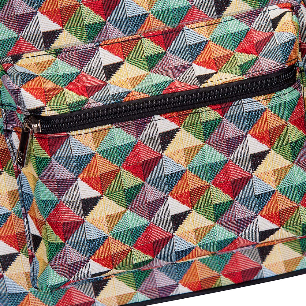 Multicolor Triangle Daypack Backpack