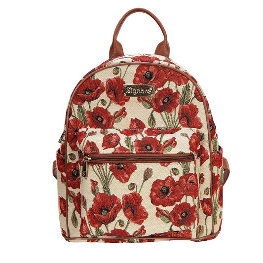 Red Poppy Floral Daypack Backpack