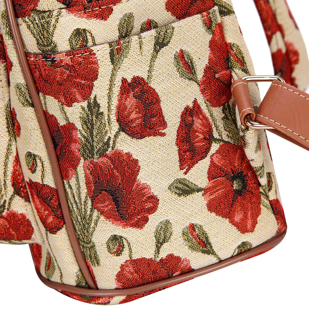 Red Poppy Floral Daypack Backpack