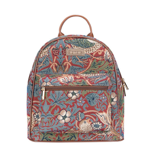 William Morris Strawberry Thief Red Daypack Backpack