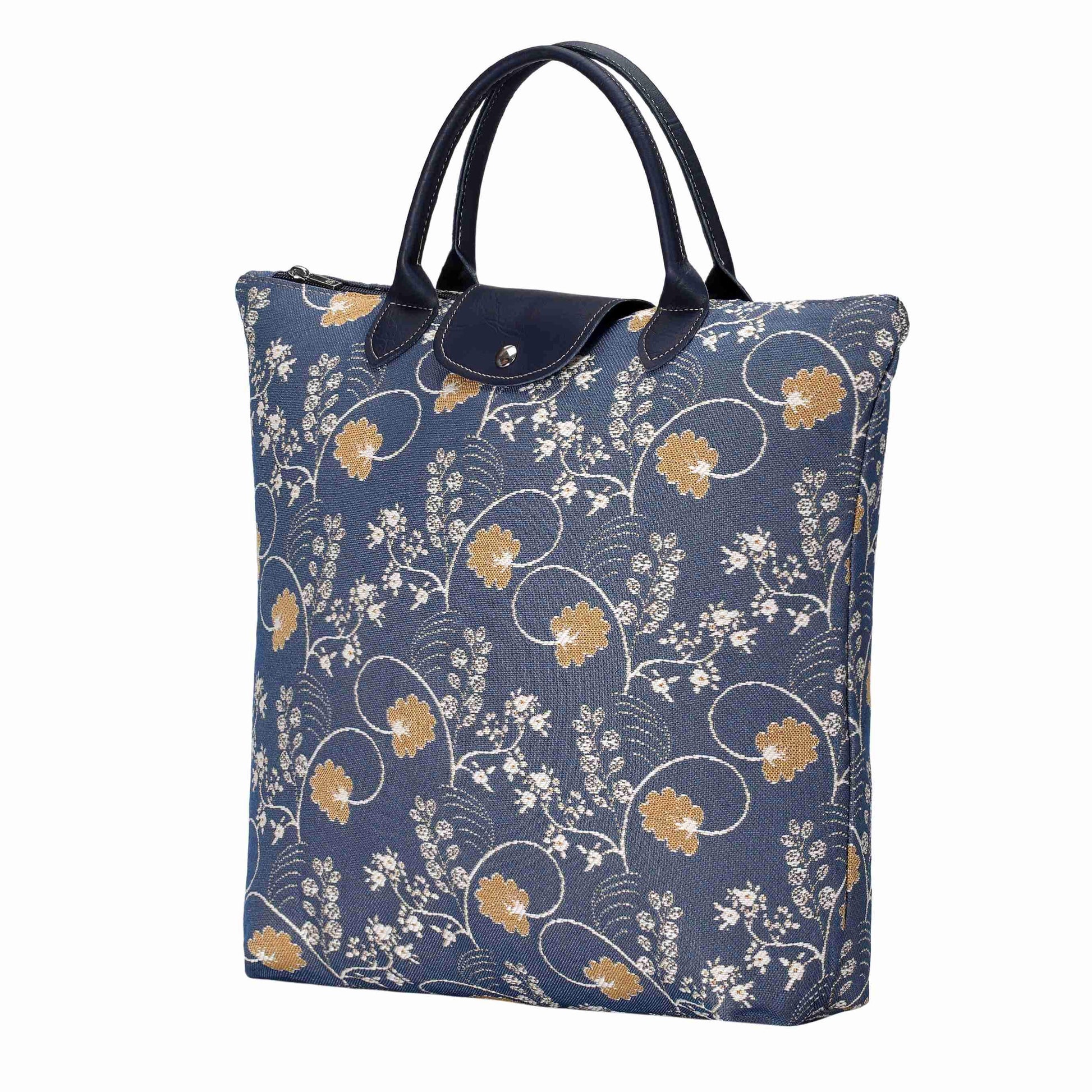 FDAW-AUST | JANE AUSTEN BLUE FOLDAWAY GROCERY BAG - www.signareusa.com