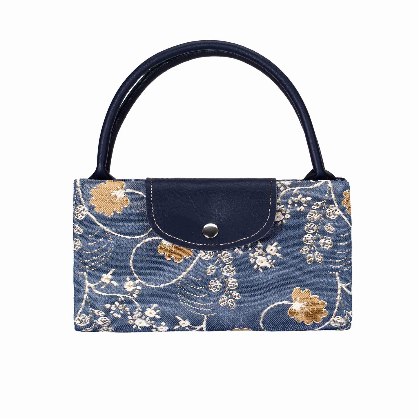 FDAW-AUST | JANE AUSTEN BLUE FOLDAWAY GROCERY BAG - www.signareusa.com