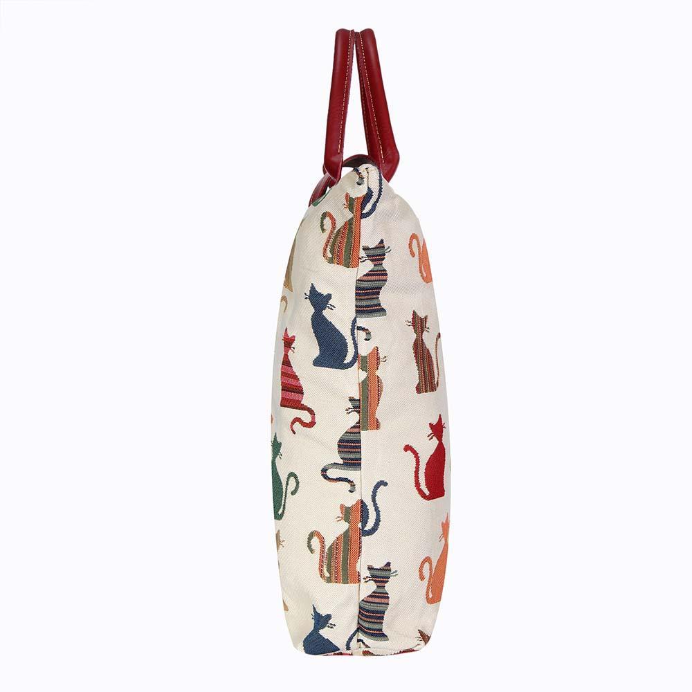 FDAW-CHEKY | CHEEKY CAT FOLDAWAY GROCERY BAG - www.signareusa.com