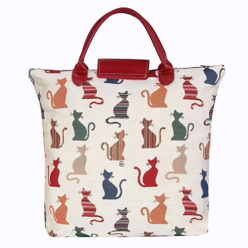 FDAW-CHEKY | CHEEKY CAT FOLDAWAY GROCERY BAG - www.signareusa.com