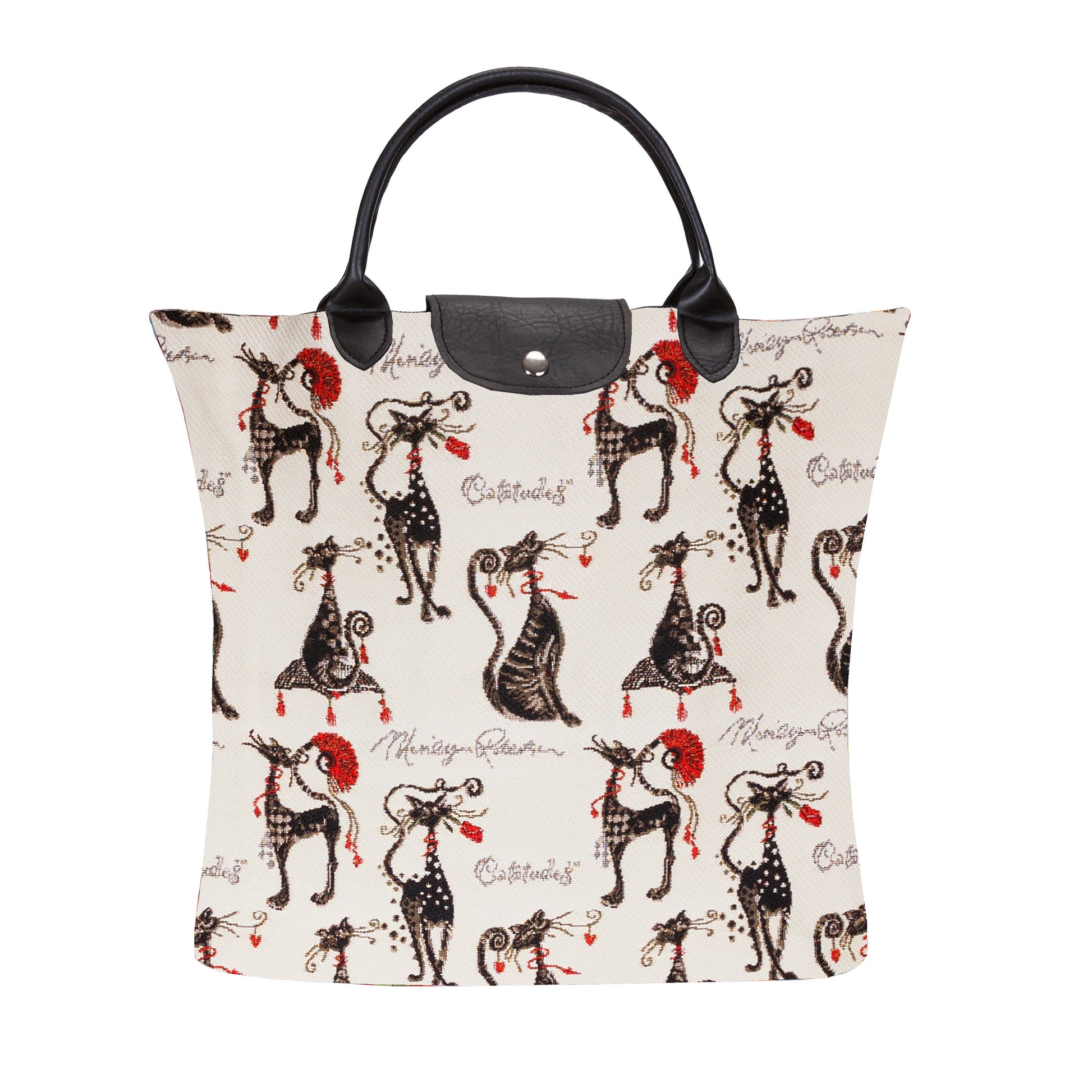 FDAW-CUDE | MARILYN ROBERTSON CATITUDES FOLDAWAY GROCERY BAG - www.signareusa.com