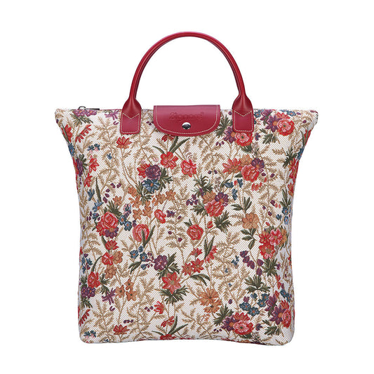 FDAW-FLMD | Flower Meadow FOLDAWAY GROCERY BAG - www.signareusa.com