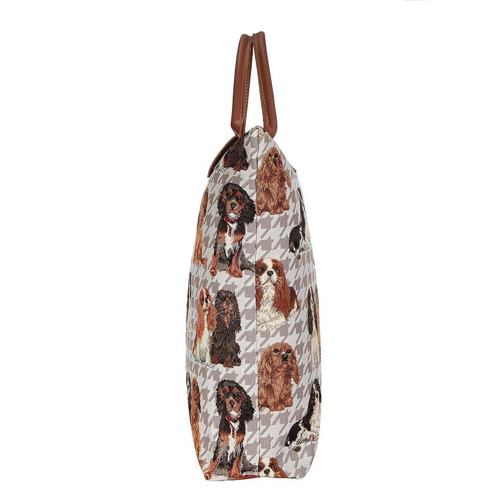 FDAW-KGCS | KING CHARLES CAVALIER SPANIEL FOLDAWAY GROCERY BAG - www.signareusa.com