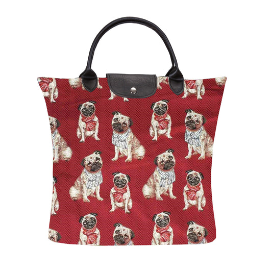 FDAW-PUG | PUG DOG FOLDAWAY GROCERY BAG - www.signareusa.com