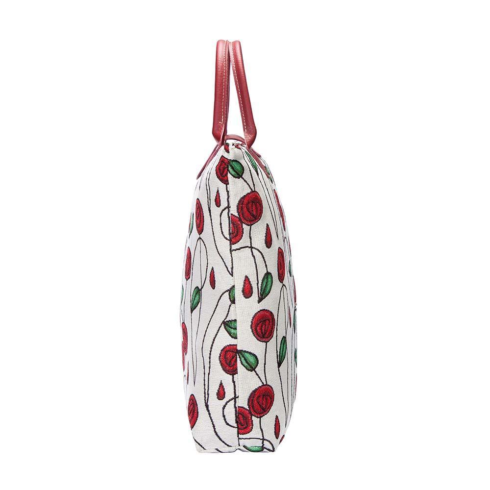 FDAW-RMSP | RENNIE MACKINTOSH SIMPLE ROSE FOLDAWAY GROCERY BAG - www.signareusa.com