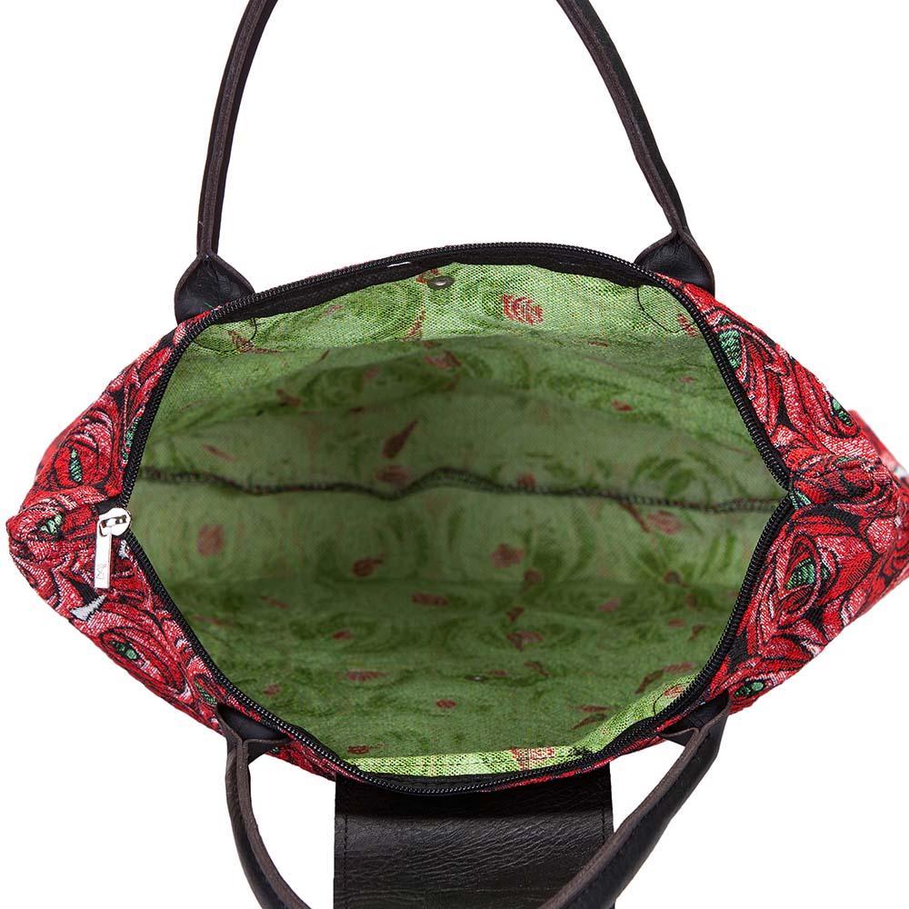 FDAW-RMTD | RENNIE MACKINTOSH ROSE AND TEARDROP FOLDAWAY GROCERY BAG - www.signareusa.com