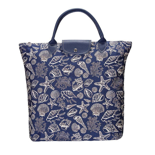 FDAW-SHELL | SEA SHELL FOLDAWAY GROCERY BAG - www.signareusa.com